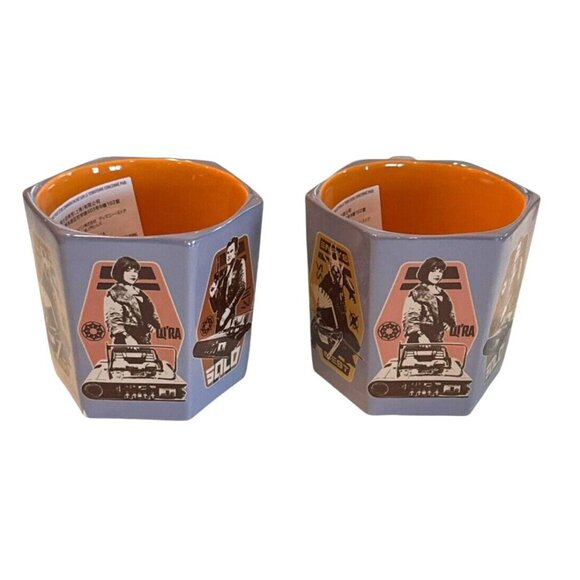 Set of 2 Disney Parks Hexagon Star Wars Characters Collectible Coffee Mugs NEW - Picture 10 of 10